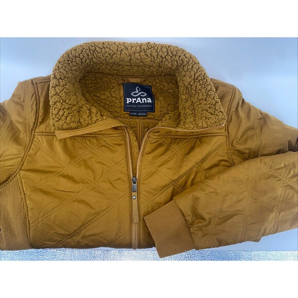 prAna Jackets & Blazers - Prana Quilted Jacket Women’s Size XL, Yellow/Golden Color, Full Zip, Pockets